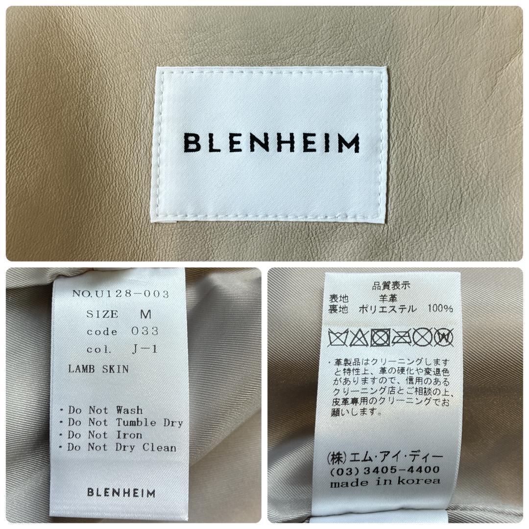 極美品 ブレンヘイム♡ラムレザー ノーカラー ライダース ジャケット M