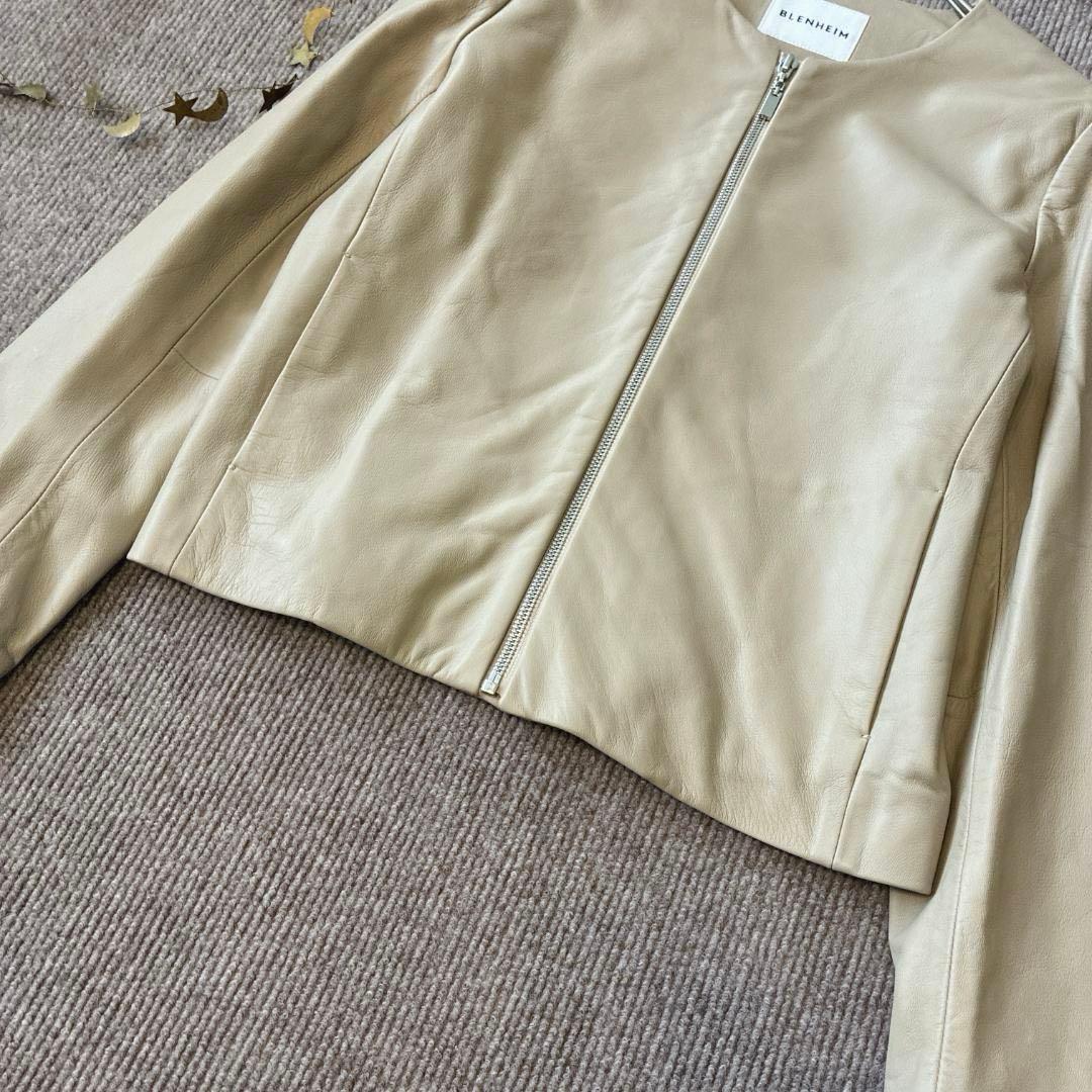 極美品 ブレンヘイム♡ラムレザー ノーカラー ライダース ジャケット M