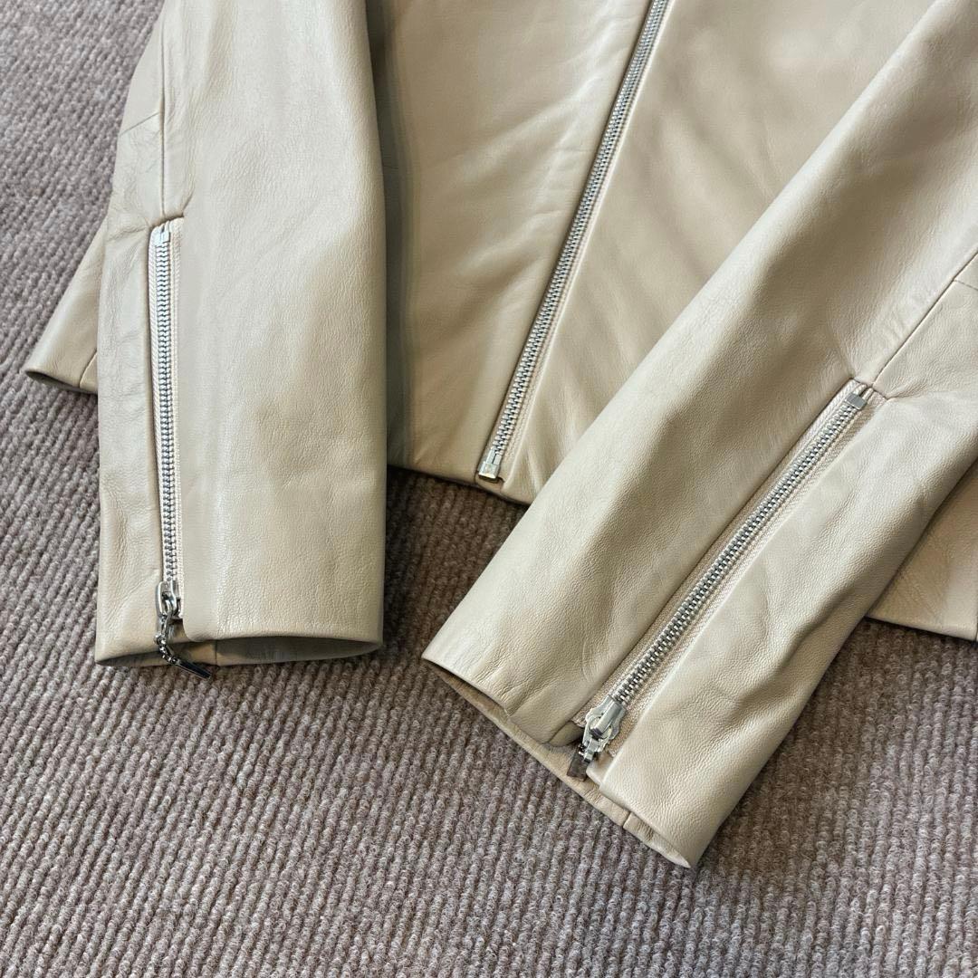 極美品 ブレンヘイム♡ラムレザー ノーカラー ライダース ジャケット M