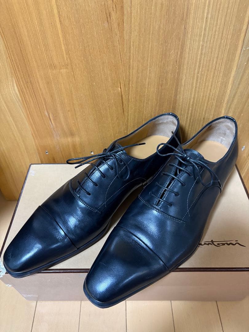 Santoni ブラックドレスシューズ 7.5 (F)