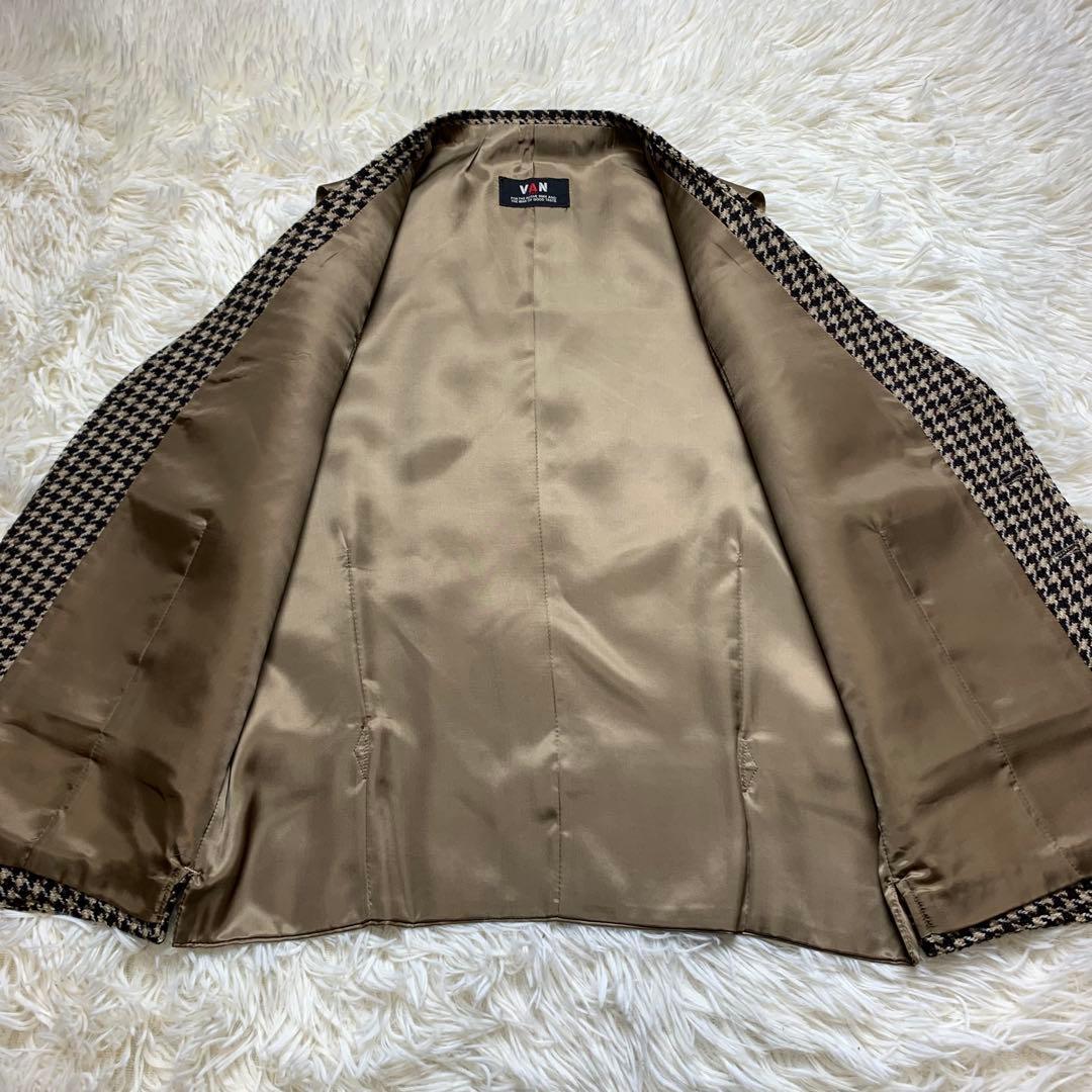 2ピース 千鳥柄 ヴァンヂャケット テーラードジャケット ジレ ベスト