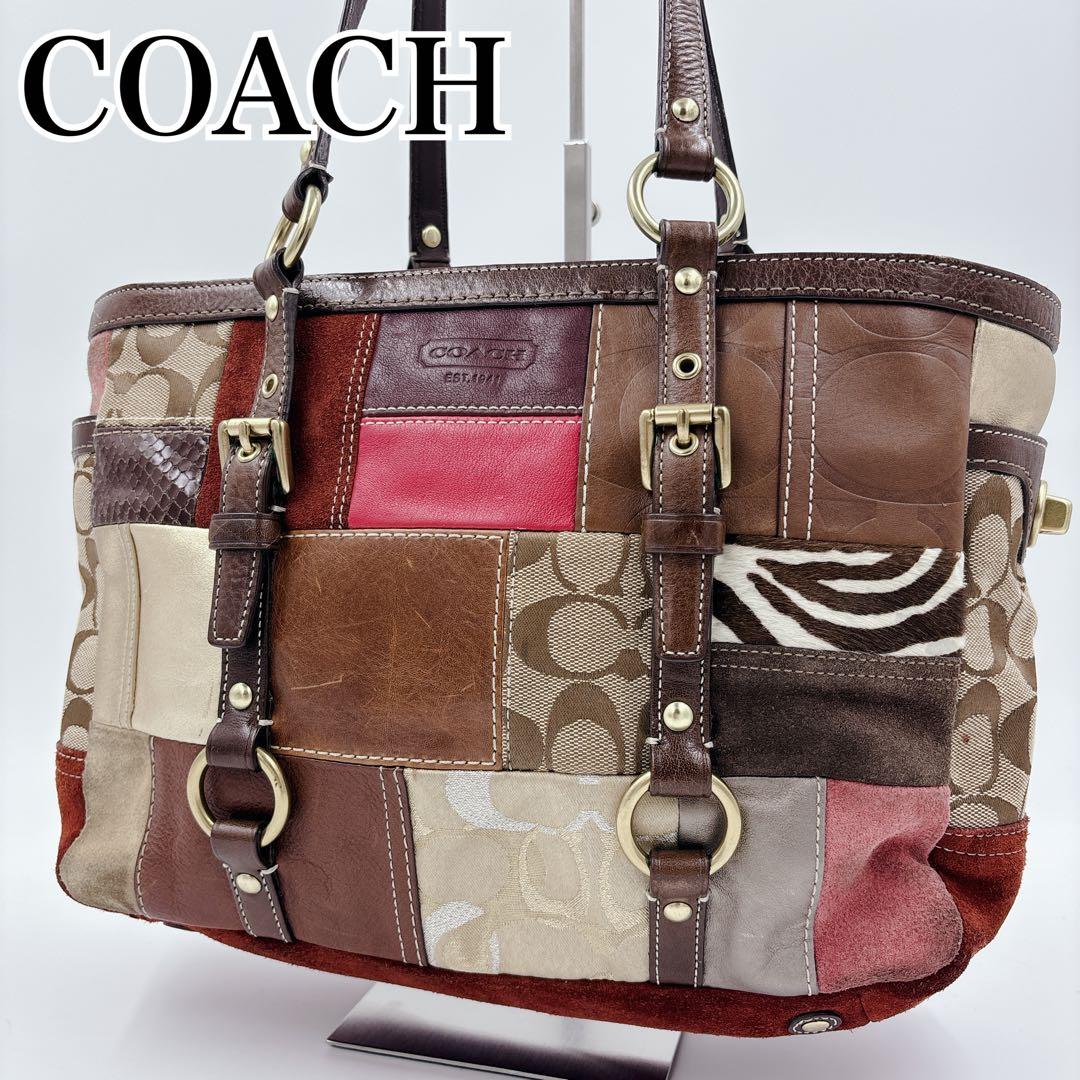 COACH パッチワーク トートバッグ マルチカラー おまけ付き