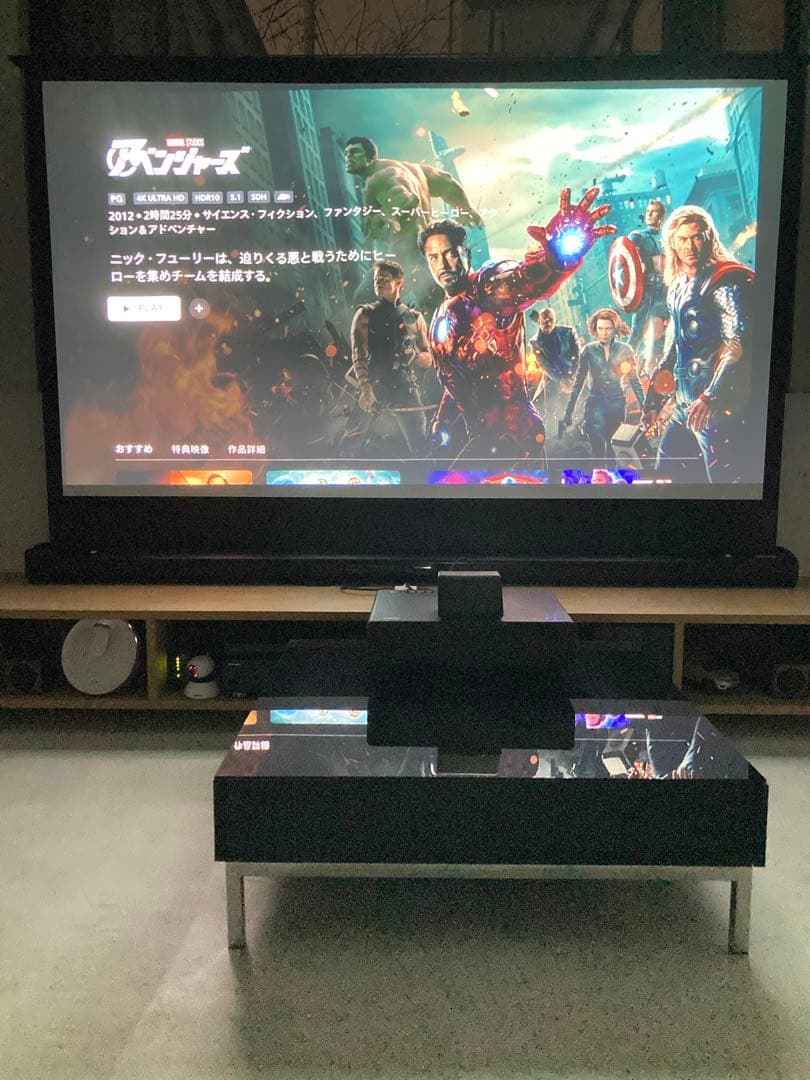 【引き取り限定】ユニソニック　立ち上げ式100インチ電動スクリーン