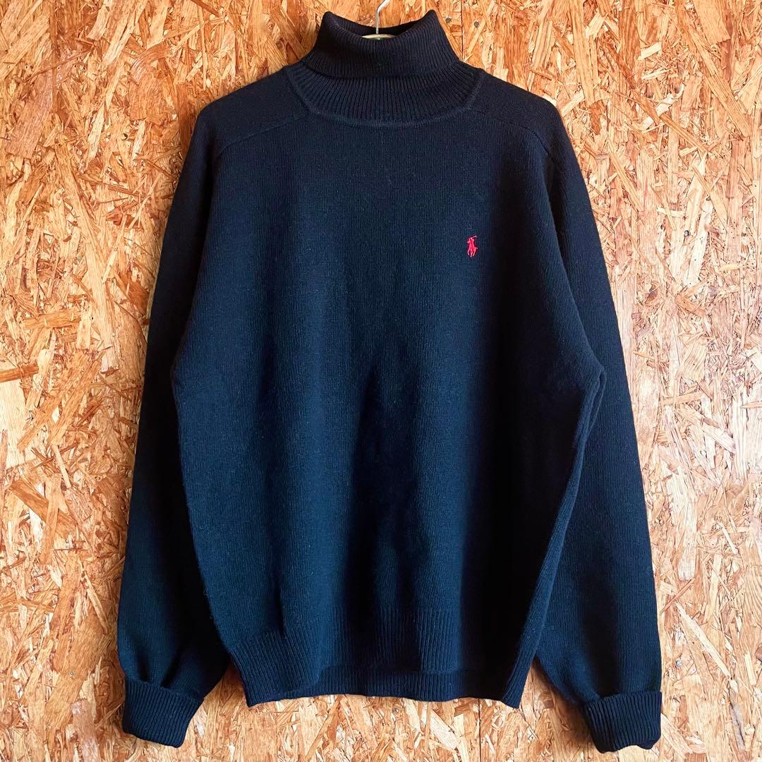 未使用タグ付き 90s Ralph Lauren タートルネックニット ウール