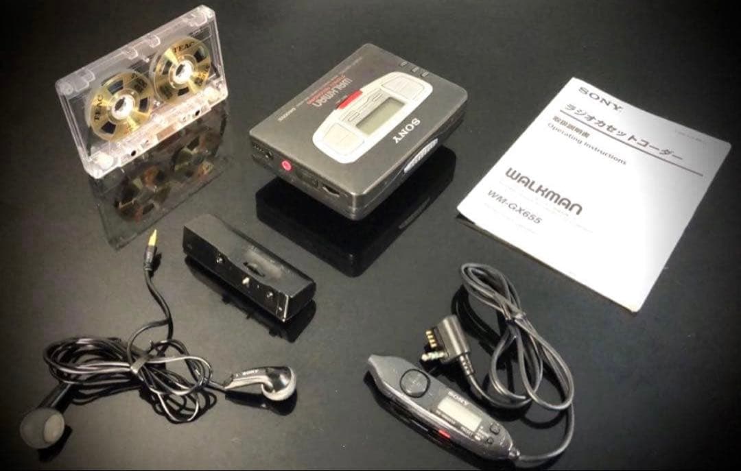 カセットウォークマン　Sony WM-GX655 黒色「整備済み、完動美品」