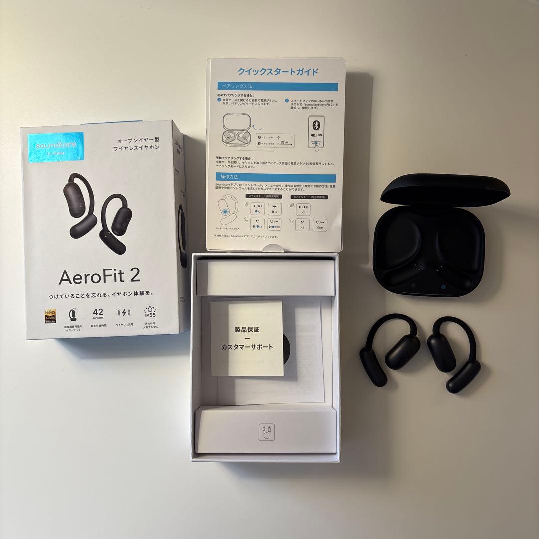 AeroFit 2 ワイヤレスイヤホン ブラック