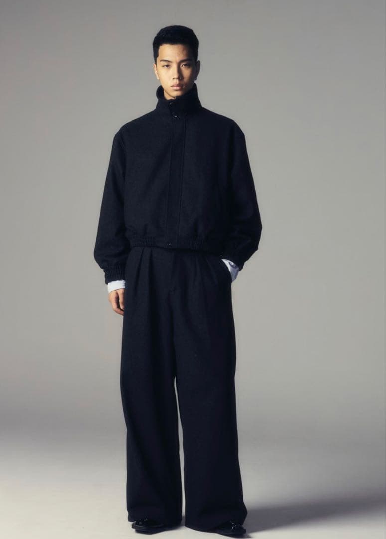 【CS】two tuck wool wide trousers / 1
