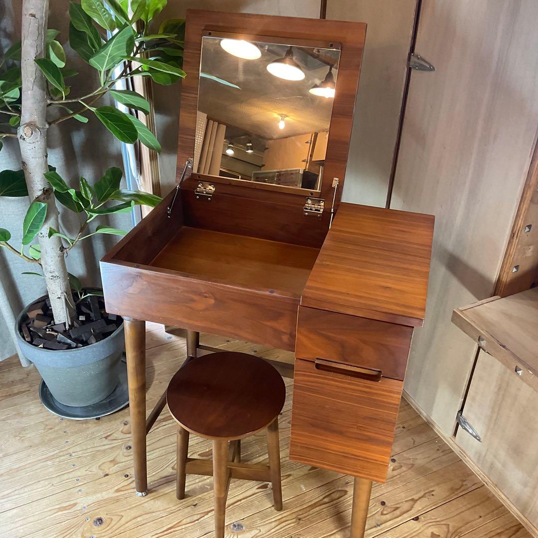 emo. エモ ドレッサー 鏡台 スツール 丸椅子 一人暮らし 化粧 コンパクト