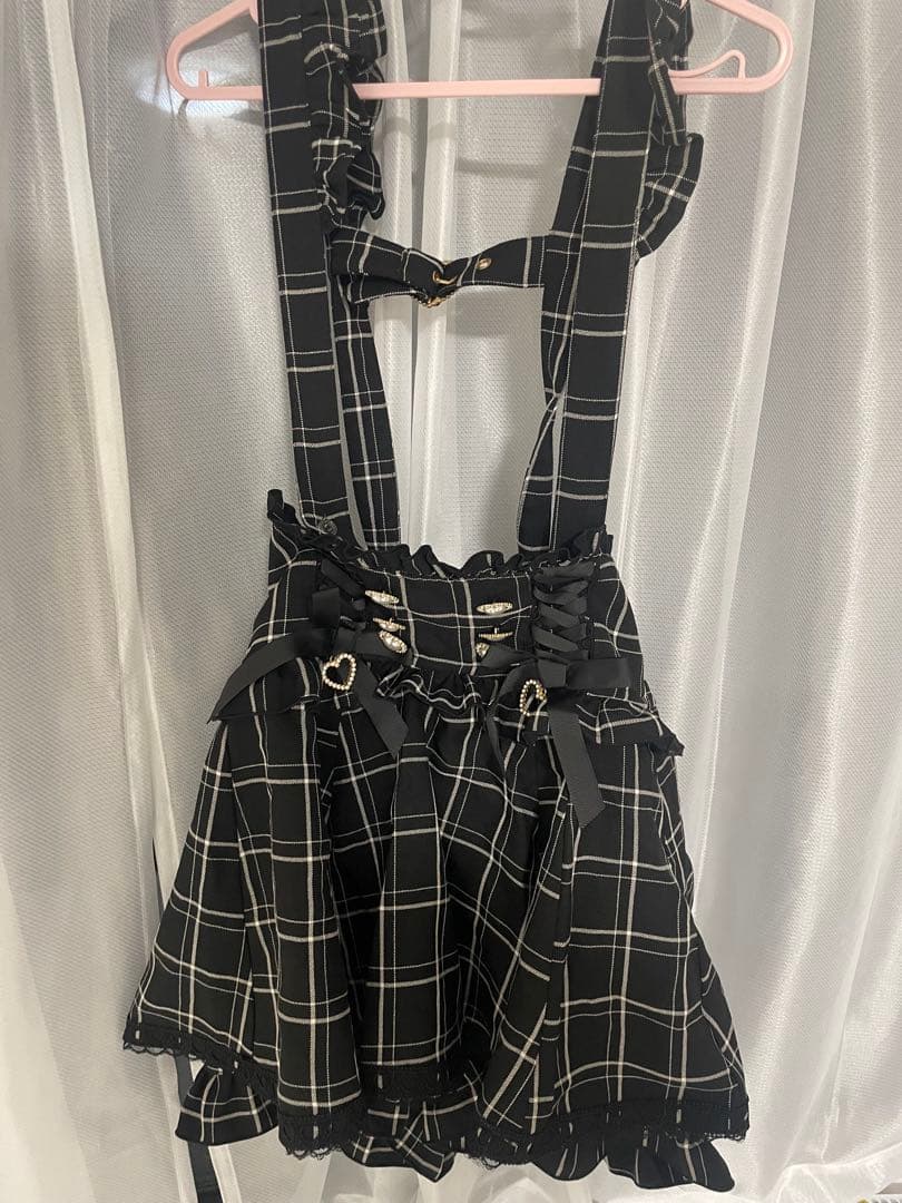 LIZLISA レースアップサスペンダー付スカパン