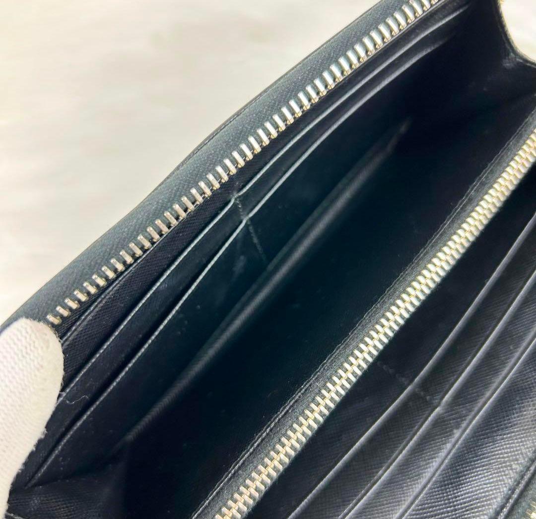 【人気✨】プラダ 長財布 サフィアーノレザー ラウンドファスナー 黒色