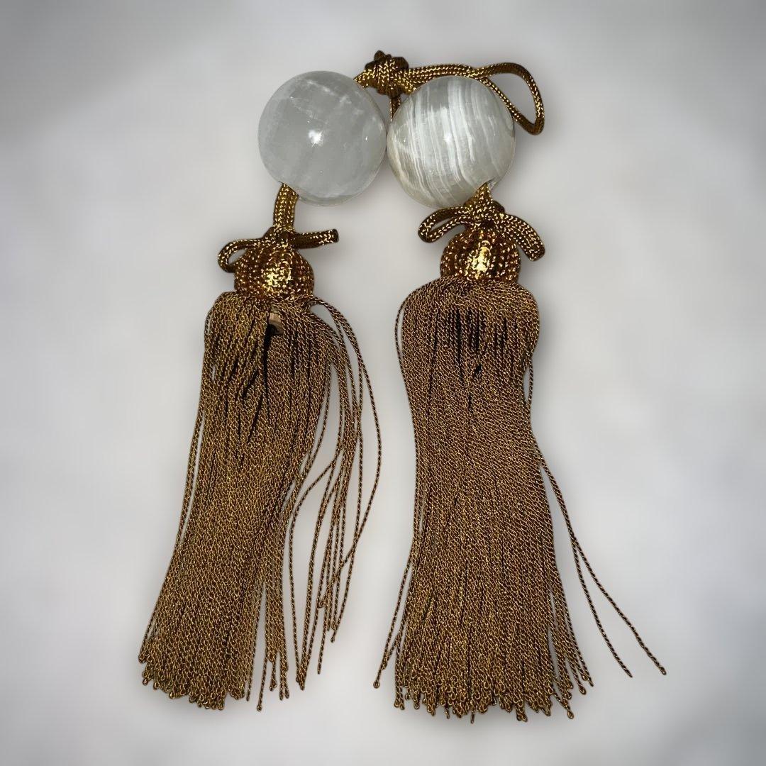 高級美石　**風鎮（ふうちん）一対（2点セット）**