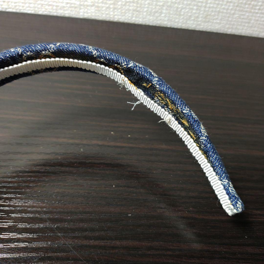 GUCCI　カチューシャ　GG柄　デニム地