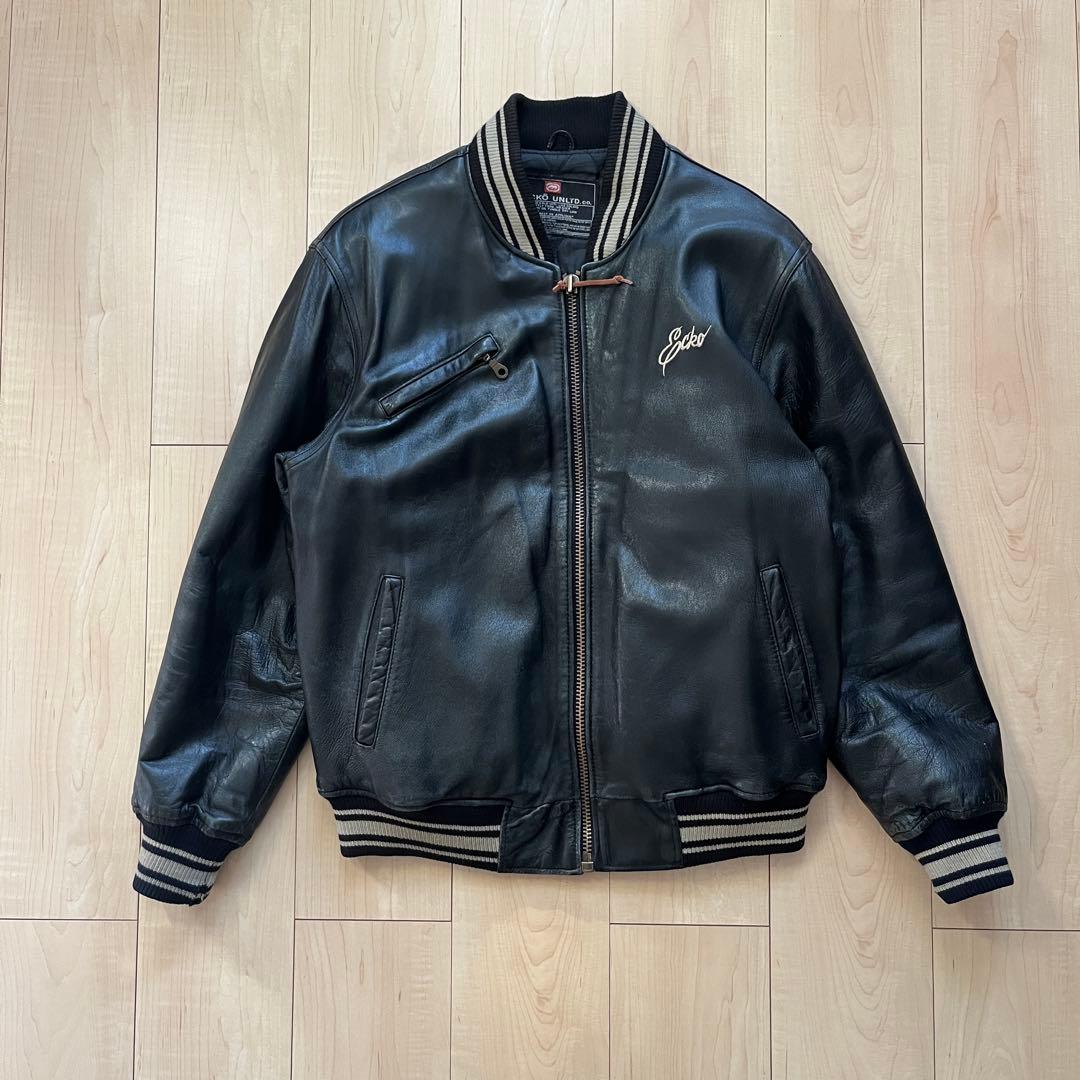 ぼ*ー様 90s ECKO UNLTD　レザー スタジャン ラムレザー