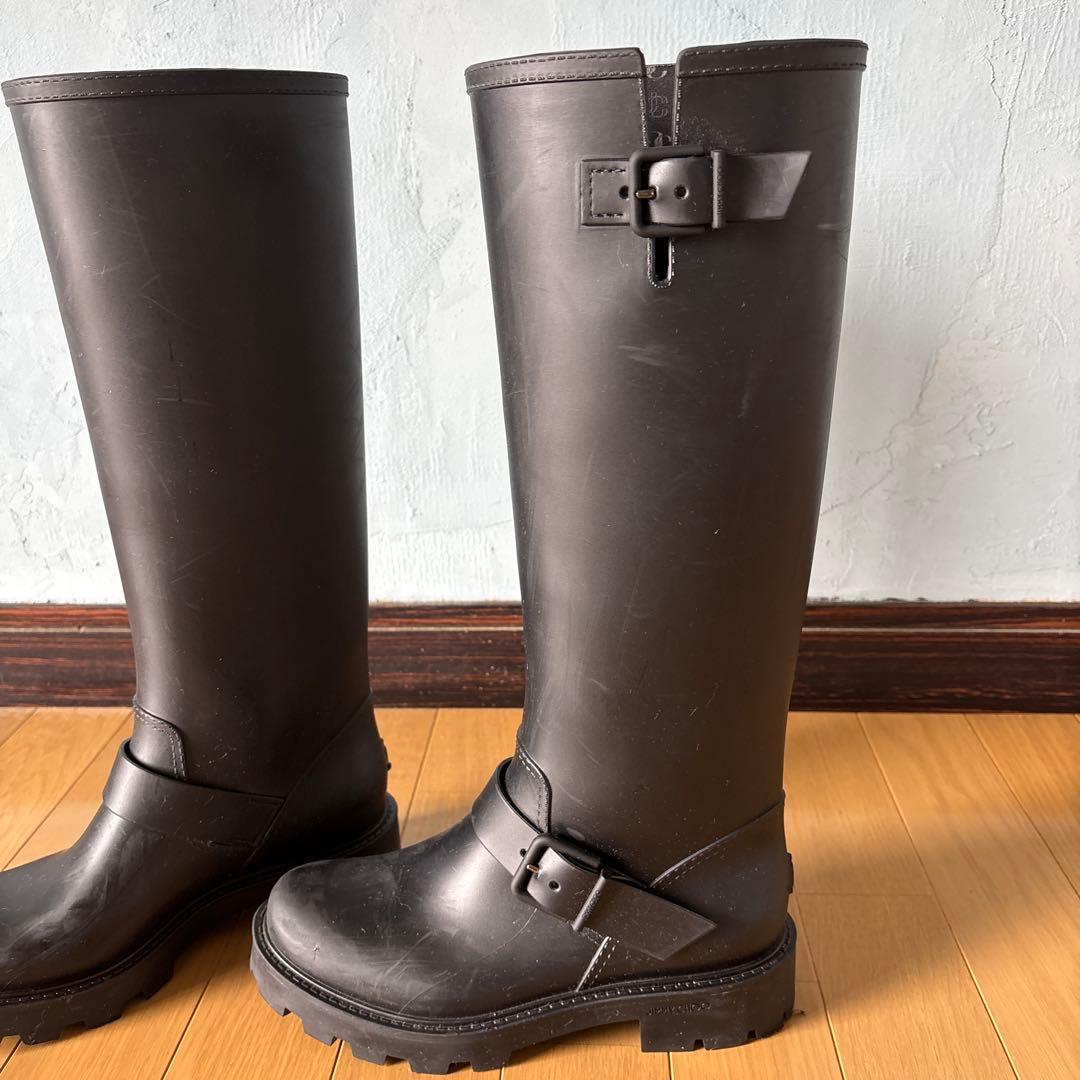 お値下げ！JIMMY CHOO バックル付き ブラック長靴　レインブーツ37