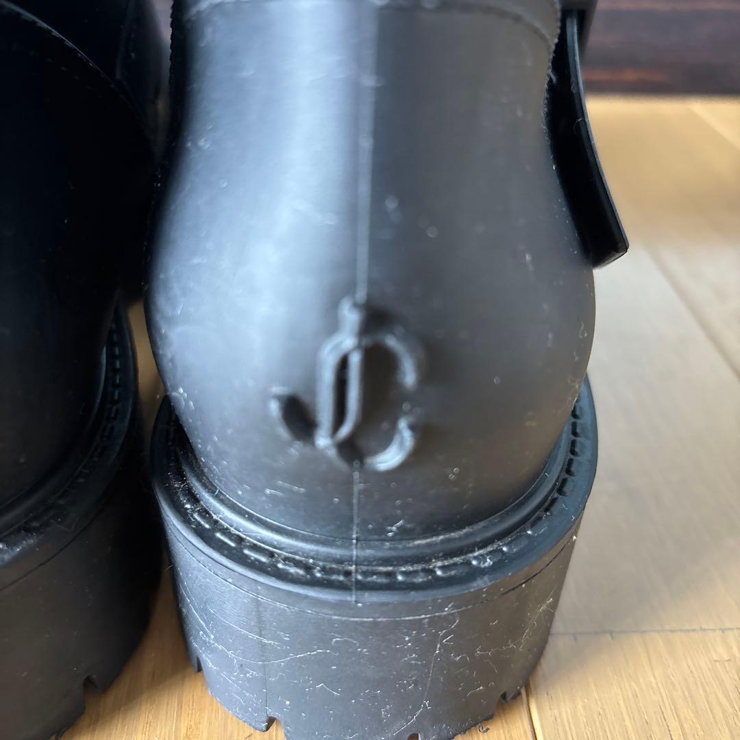 お値下げ！JIMMY CHOO バックル付き ブラック長靴　レインブーツ37