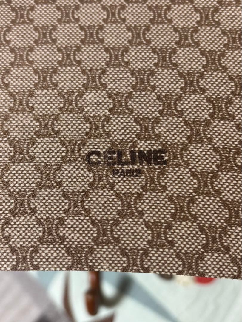 CELINE セリーヌ　総柄 トリオンフ柄雨傘　長傘　木製ハンドル