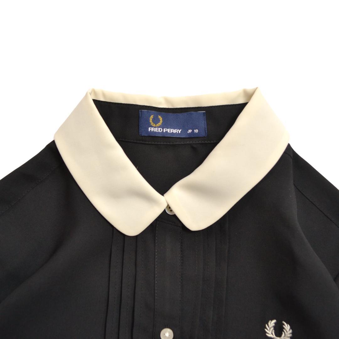 【極美品】FRED PERRYフレッドペリー ピンタッククレリックシャツM黒