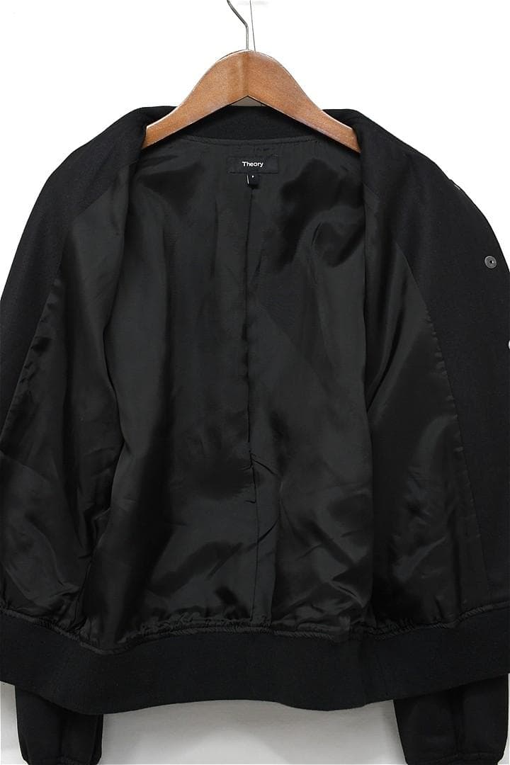 T310/美品 THEORY スリークサキソニー ブルゾン ジャケット P 黒