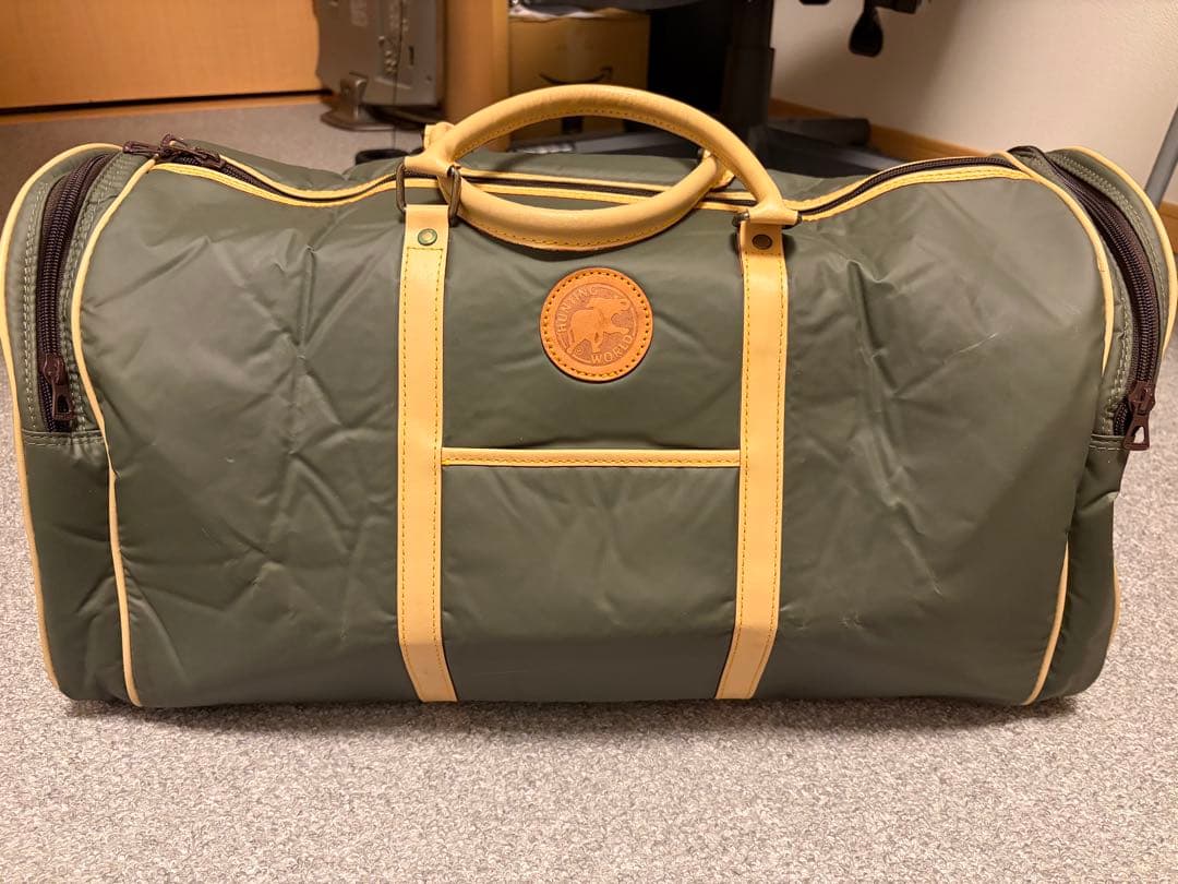 ハンティングワールド ボストンバッグ オリーブグリーン