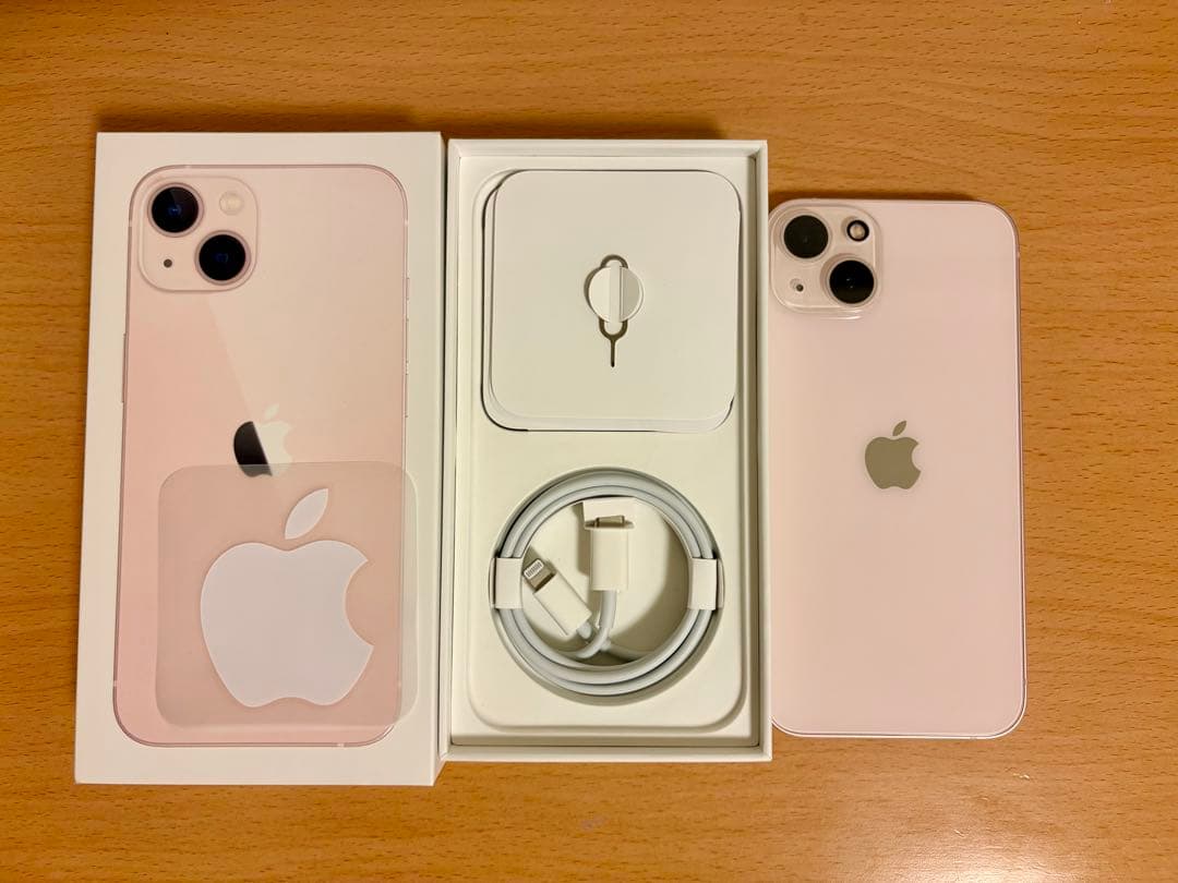 【美品】iPhone13 本体 128GB ピンク 箱、保護フィルム付き