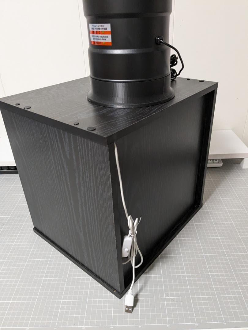 塗装ブース（自作）風量587m3/h　ブラック　コントローラー付強力ファン