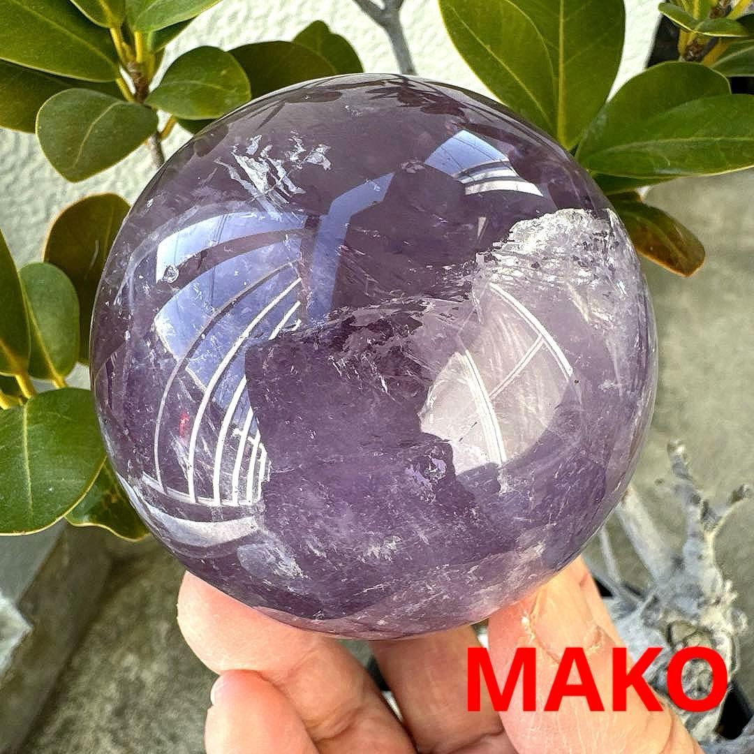 M1881☆アメジスト丸玉直径78mm648g☆天然石　原石☆N60102