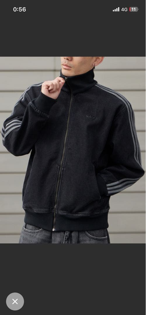 K*読様 adidas アディカラーデニムジャケット　ファイヤーバードトラック