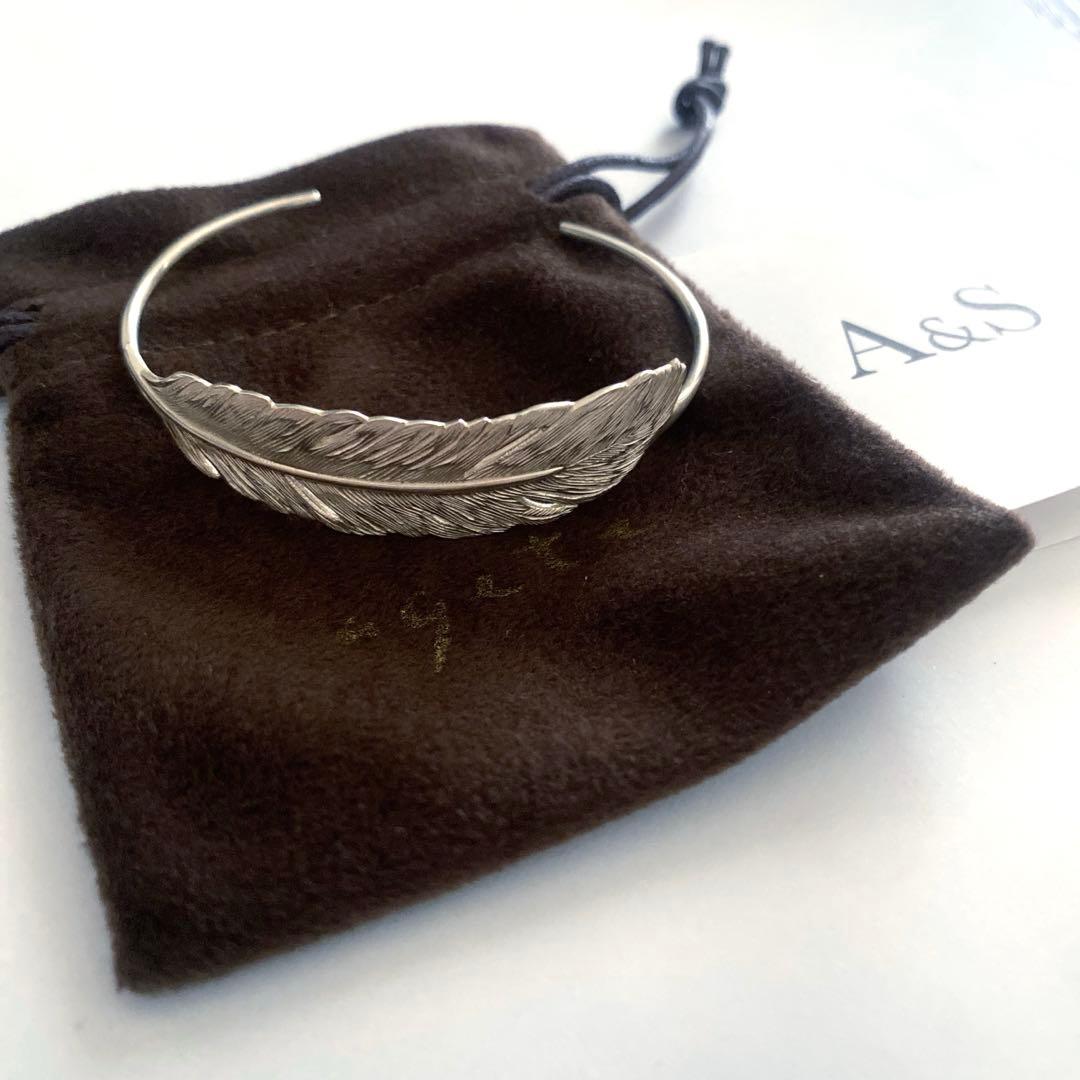 アガット　シルバー　ブレスレット　羽　フェザー　デザイン　silver925
