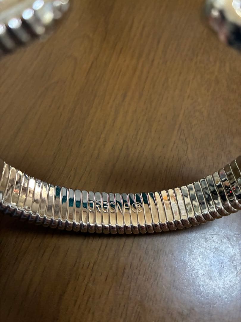 美品 オルゴンリング バングル ブレスレット シルバー系 施術用