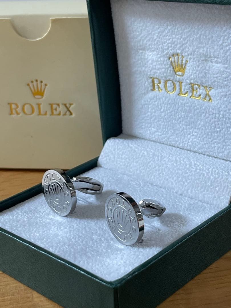 ROLEX シルバー カフリンクス 専用ボックス付き