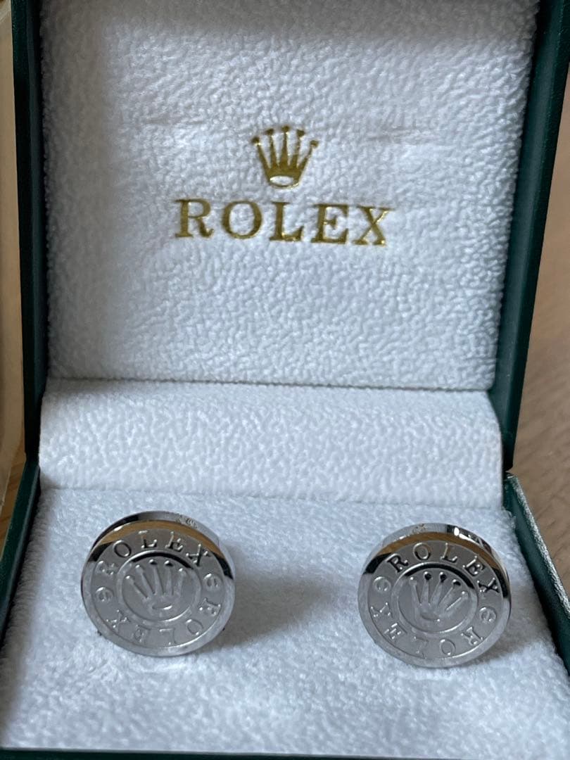 ROLEX シルバー カフリンクス 専用ボックス付き