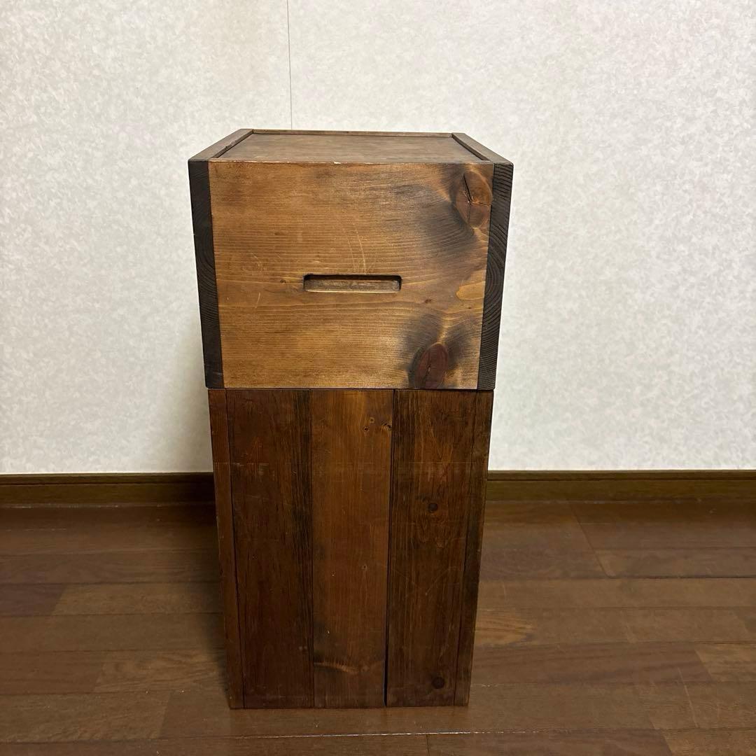 【良品】MI-MI-MOKO ミーミーモコ 高級木製ダストボックス ゴミ箱 木製