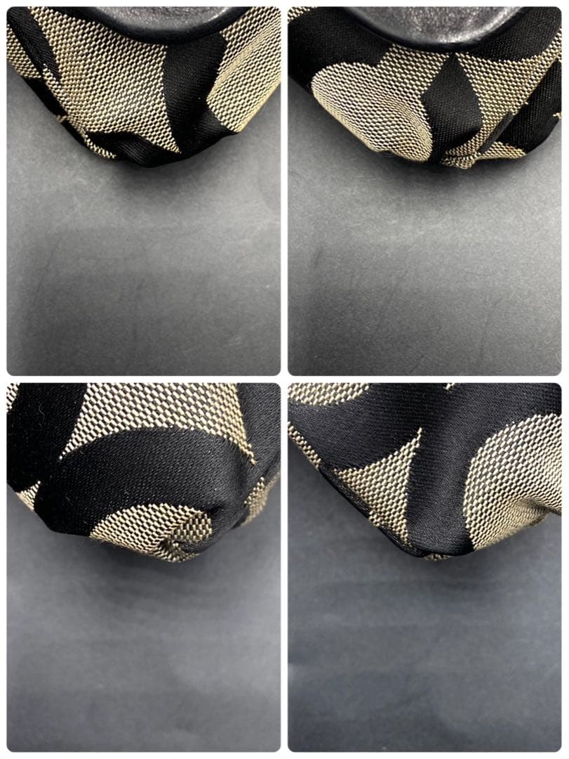 【美品】コーチ シグネチャー柄 ハンドバッグ ワンショルダー ブラック