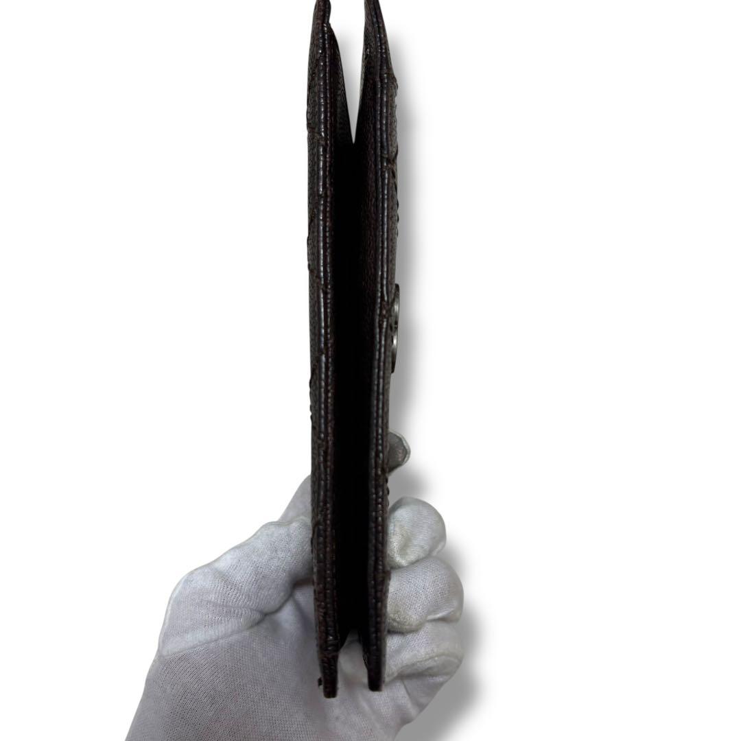 CHANEL シャネル キャビアスキン ワイルドステッチ 長財布 ダークブラウン