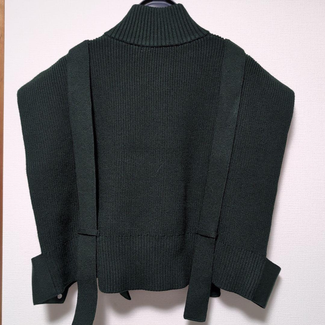 新品未使用　UN3D. ダークグリーン フロントジッパーニットベスト
