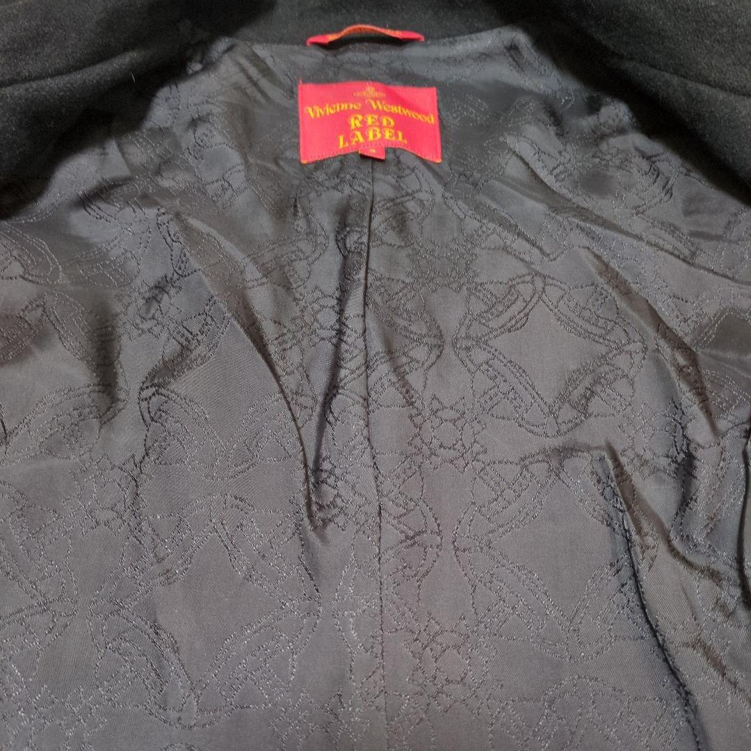 ヴィヴィアンウエストウッドレッドレーベル 変形 オーブ 総ロゴ ウールコート 黒