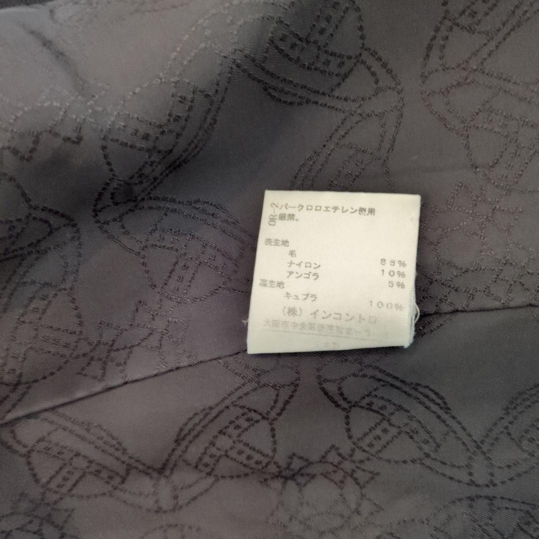 ヴィヴィアンウエストウッドレッドレーベル 変形 オーブ 総ロゴ ウールコート 黒