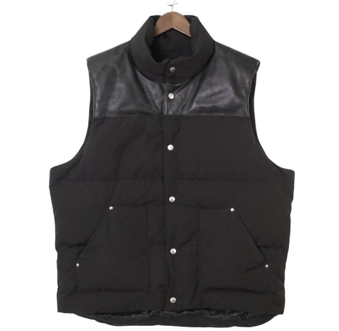 Schott レザーダウン ベスト M ブラック　試着のみ