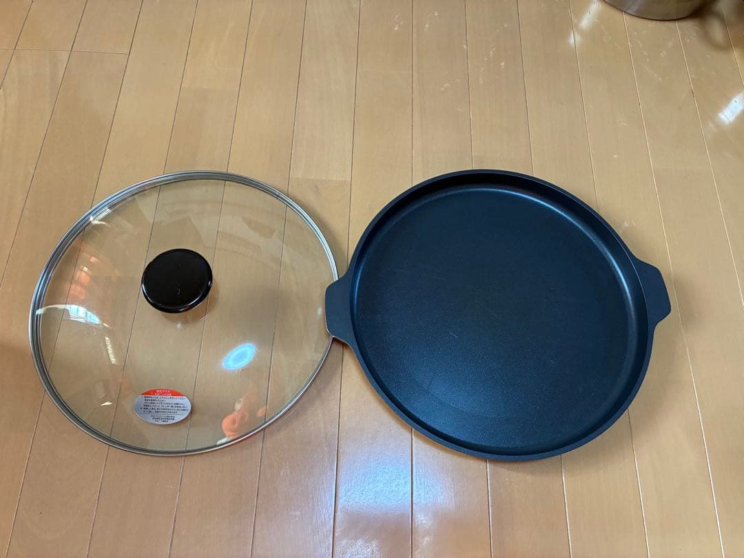 極美品✨MFG 遠赤外線焼物プレート 32cm 強化硝子蓋付 ラジエントヒーター