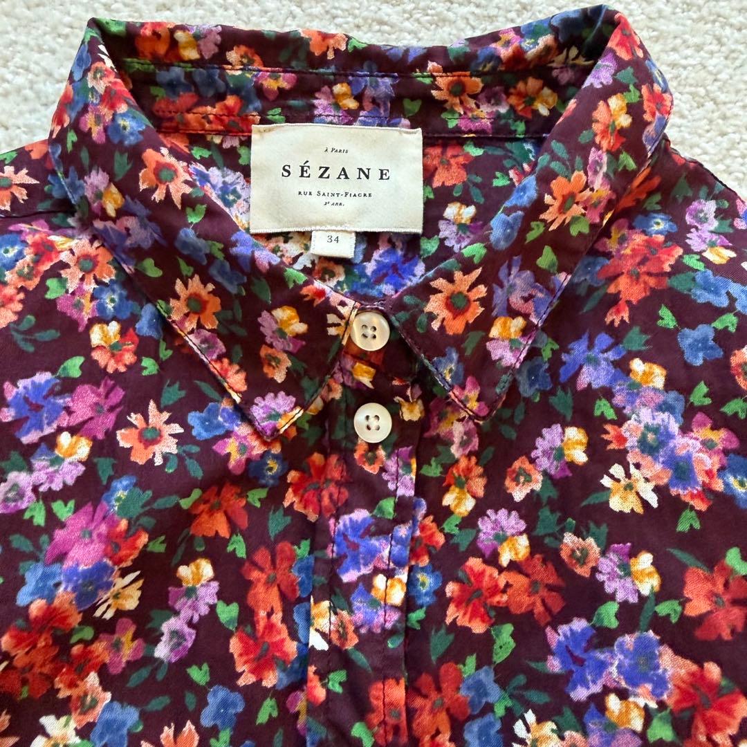 キャサリン妃愛用 SEZANE セザンヌ フラワーシャツ パープル　Sézane
