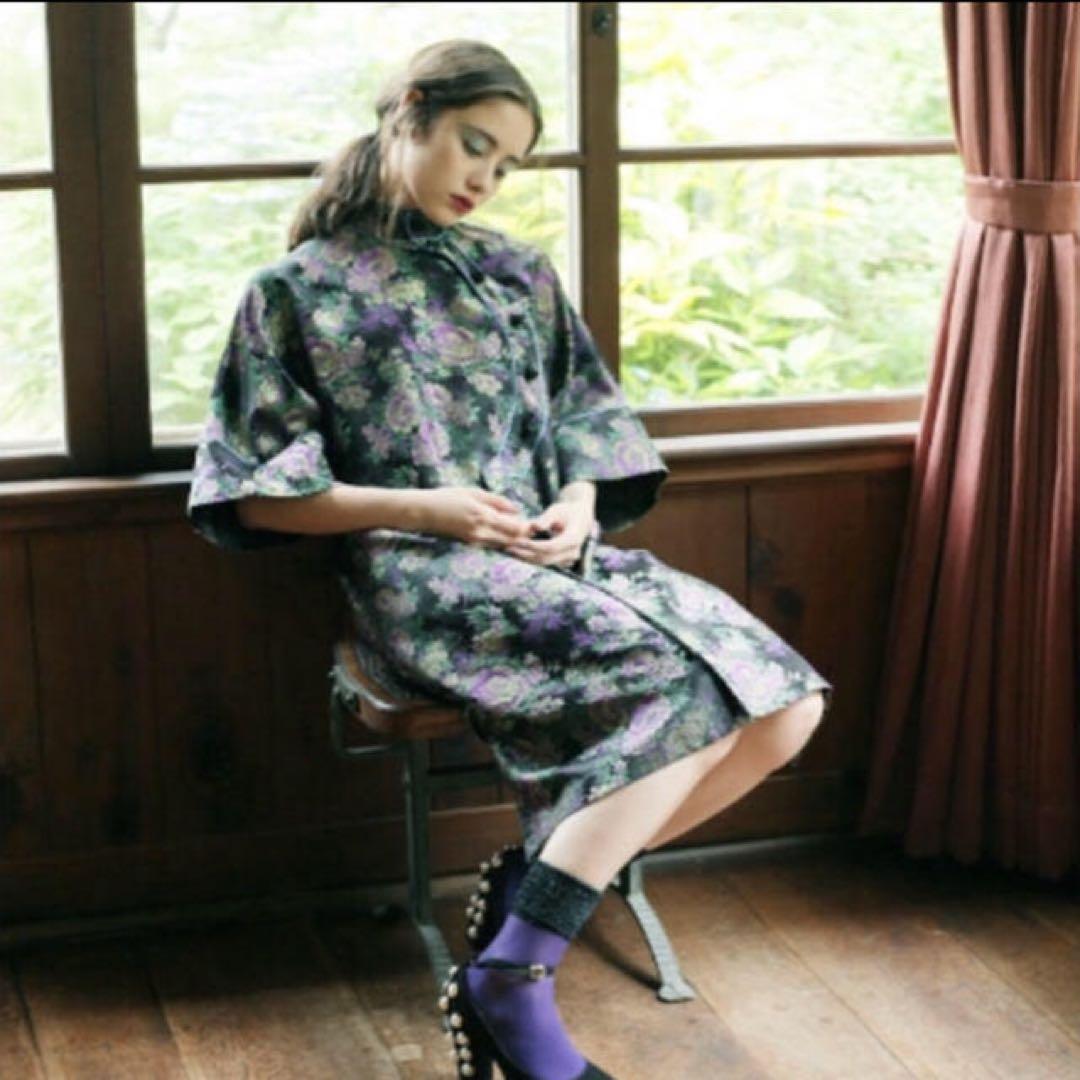 あちゃちゅむ 花柄　チャイナ風ワンピース