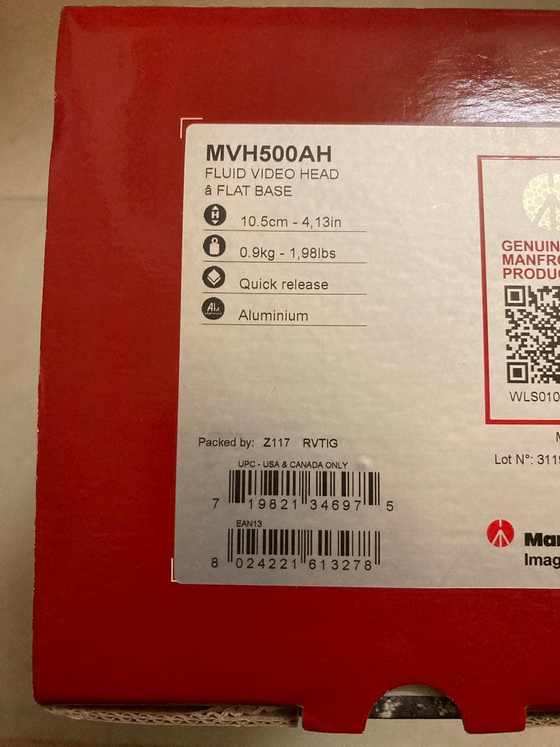 マンフロット MVH500AH Fluid Video Head with F…