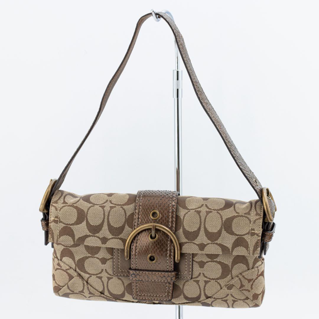 A145【COACH／コーチ】ソーホー　ハンドバッグ　ワンショルダー　シグネチャ