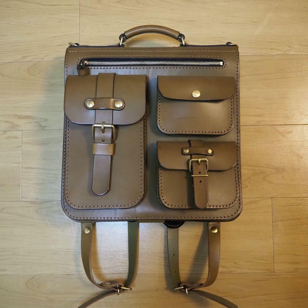 HERZ 前面3ポケット標本3wayバッグ(A-19-R) 肩当て付き　リュック