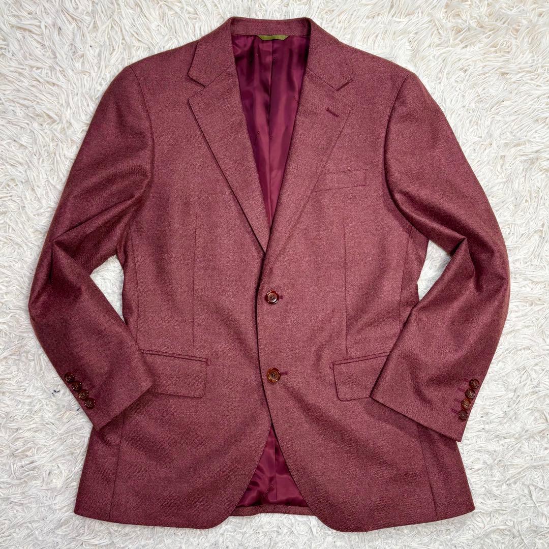 美品　DURBAN ロロピアーナ　テーラードジャケット　シルク混　ボルドー