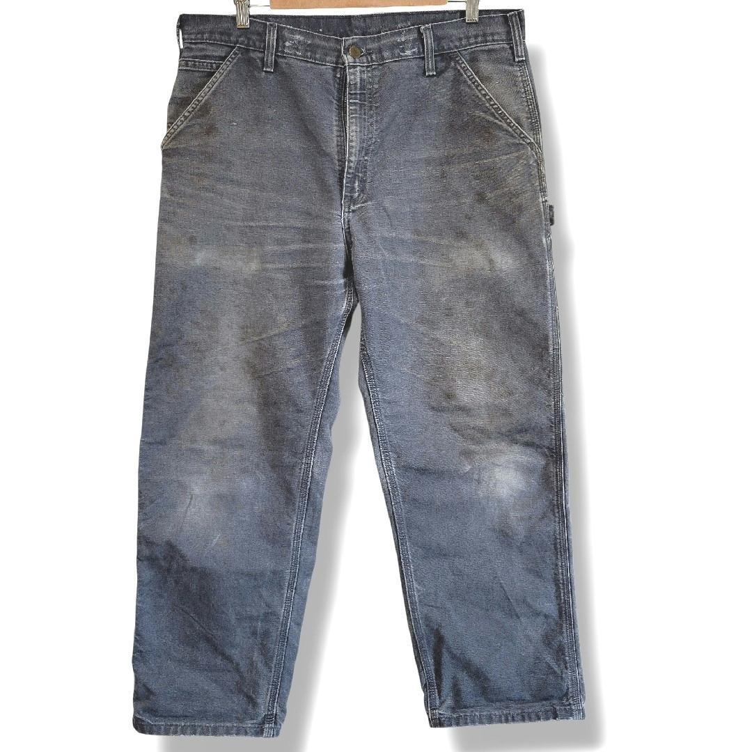 鬼ヒゲフェード感◎　カーハート　ペインターワークパンツ 36 ペトロールブルー