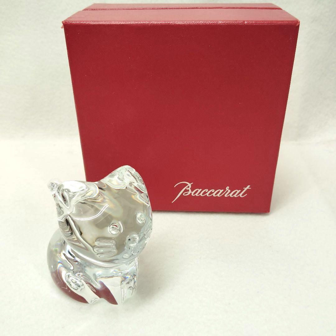 【T】Baccarat クリスタル 猫の置物
