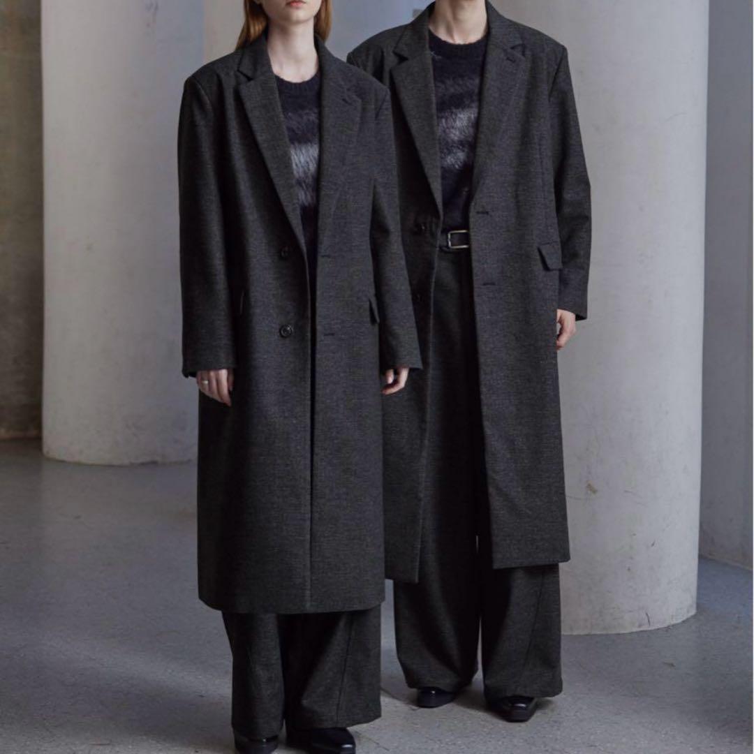 【CLEL】 /ウールブレンド ヘリンボーンツイードコート