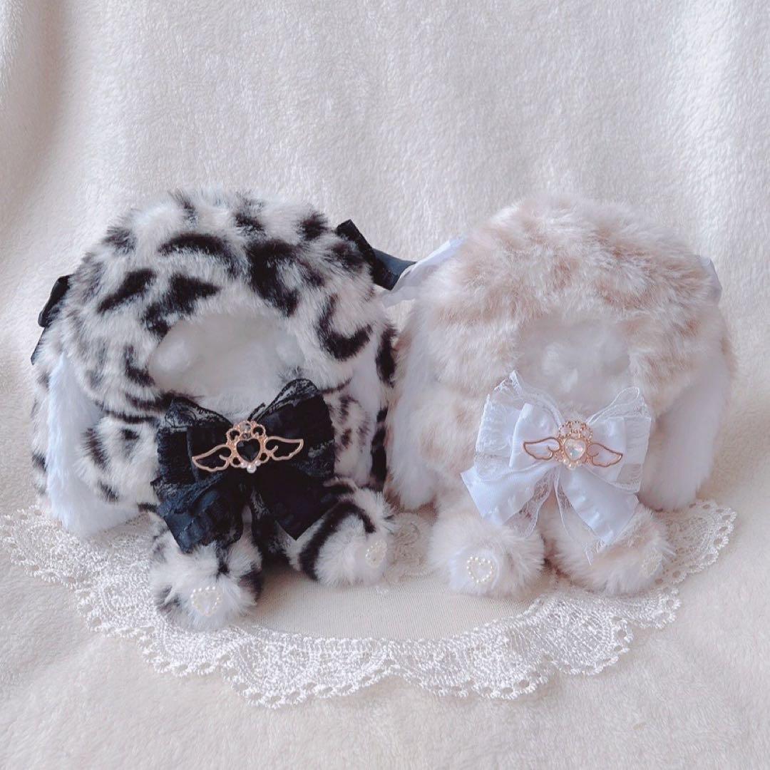 b43 ぬい服 12cm ちびぐるみ 着ぐるみ おすわり 豹たれみみうさぎせっと