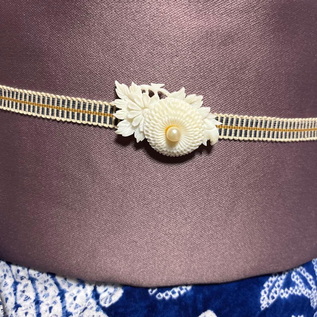 紺碧 有松鳴海絞り浴衣フルセット5点 美品 高級感◎ 裄丈長め　裄73 ゆったり